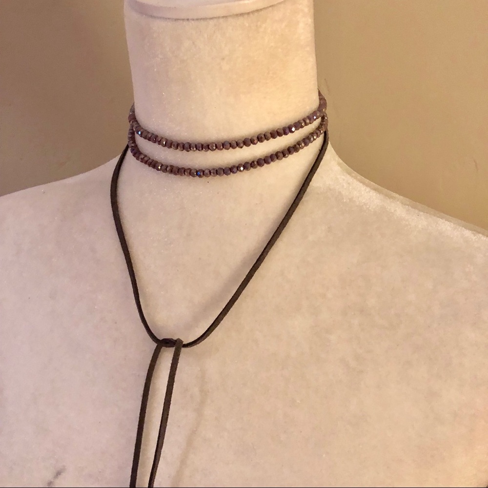 Top Shop Boho-chic Facet Beaded Tie Choker - Picture 2 of 6